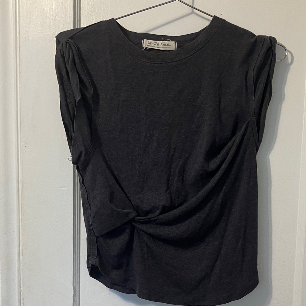 We The Free Charcoal Twist Muscle Tee